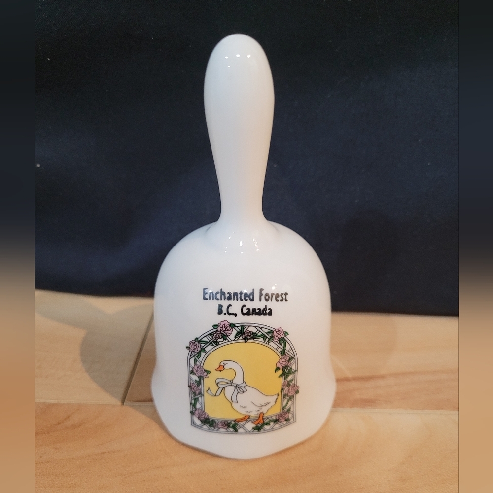 2/$20 White Enchanted Forest B.C., Canada Ceramic Bell